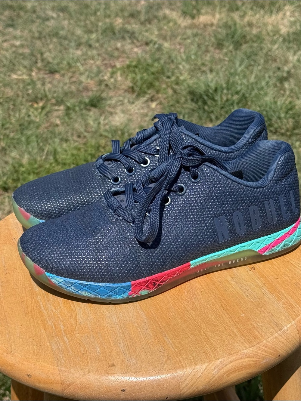 Ladies NOBULL Navy Athletic Sneakers with Multicolor Sole
